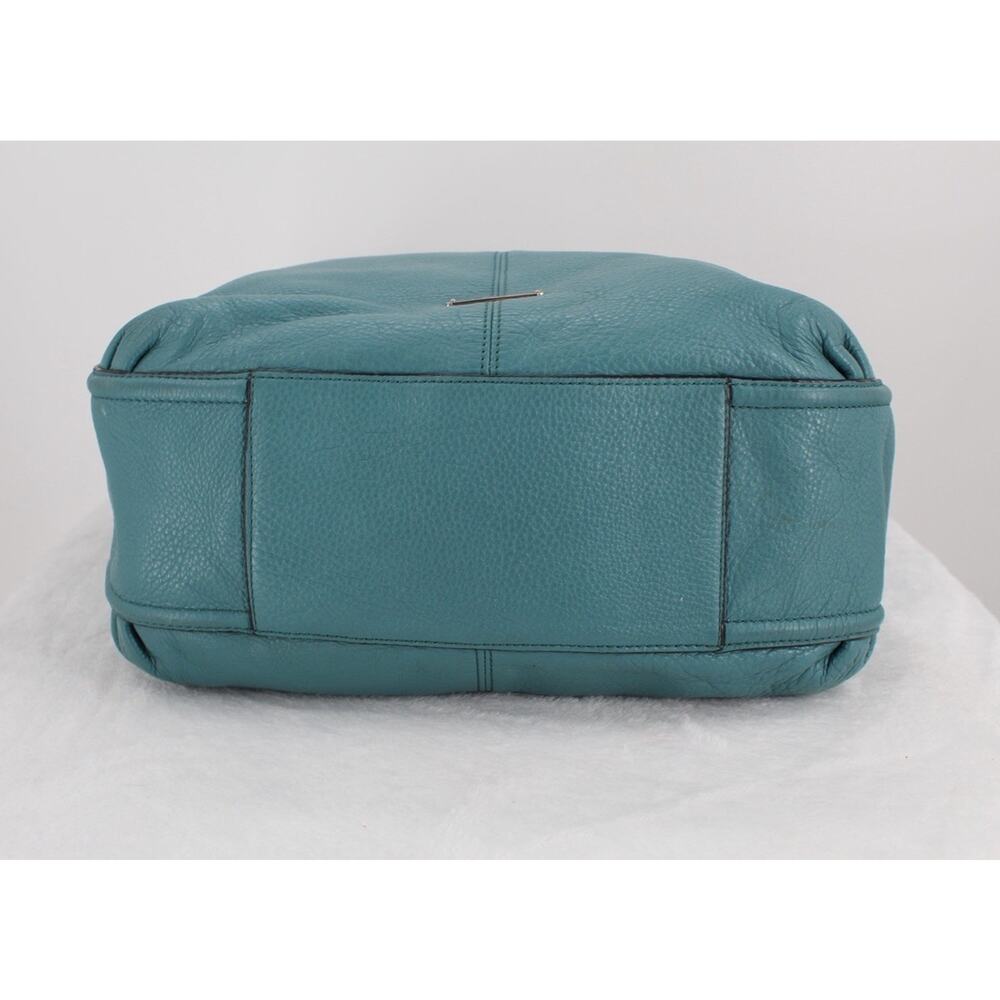 Coach Pebbled Leather Hobo Shoulder Bag Turquoise Silver Tone Hardware F23309 - Picture 8 of 10